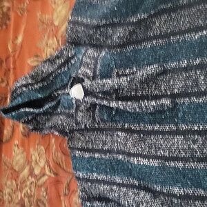 Mexican Baja Hoodie Poncho Style Jacket